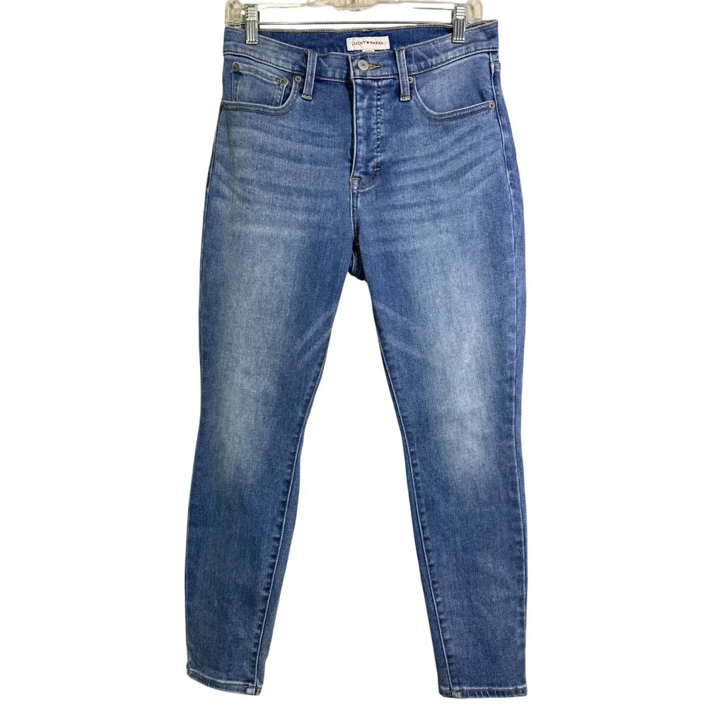 Lucky Brand Women's Bridgette High Rise Skinny Jeans Medium Wash Size 29/8 Boho